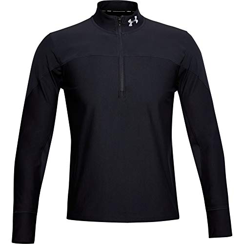 Under Armour UA Qualifier Half Zip Parte Superior del Calentamiento, Hombre, Negro (Black/Black/Reflective 001), L