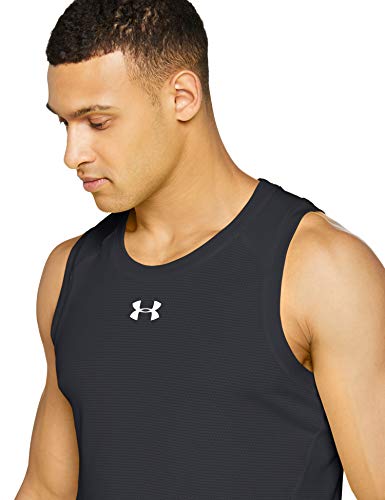 Under Armour UA Qualifier Singlet Tanque, Hombre, Negro (Black/Black/Reflective 001), L