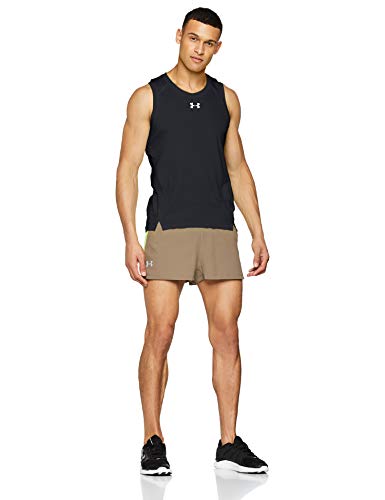 Under Armour UA Qualifier Singlet Tanque, Hombre, Negro (Black/Black/Reflective 001), L