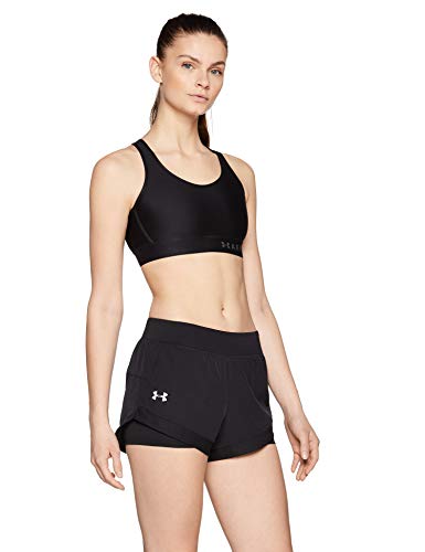 Under Armour UA Qualifier Speedpocket 2-In-1 Short Pantalón Corto, Mujer, Negro (Black/Black/Reflective 001), S