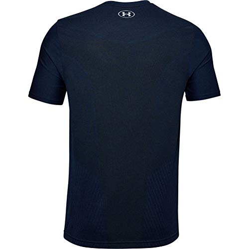 Under Armour UA Seamless SS Manga Corta para Hombre, Camiseta para Correr, Azul, M