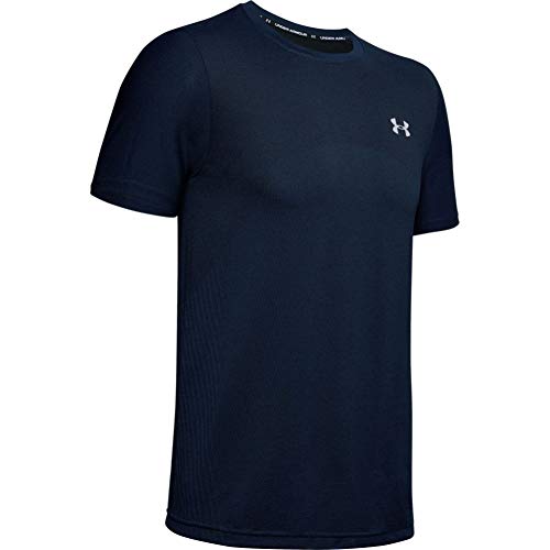 Under Armour UA Seamless SS Manga Corta para Hombre, Camiseta para Correr, Azul, M