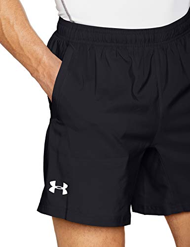 Under Armour UA Speed Stride 7 Zoll Woven Pantalón Corto, Hombre, Negro (Black/Black/Reflective 001), L