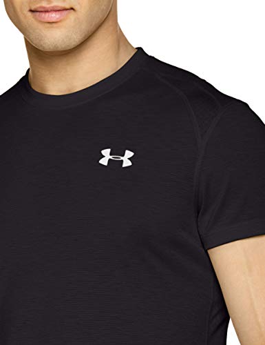 Under Armour UA Streaker 2.0 Camiseta, Hombre, Negro (Black/Black/Reflective 001), L