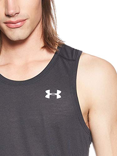 Under Armour UA Streaker 2.0 Singlet Tanque, Hombre, Negro (Black/Black/Reflective 001), L