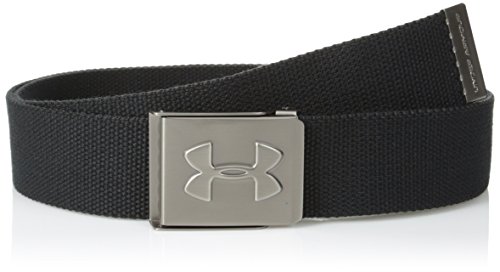 Under Armour UA Webbing Belt Cinturón, Hombre, Negro Black, OSFA