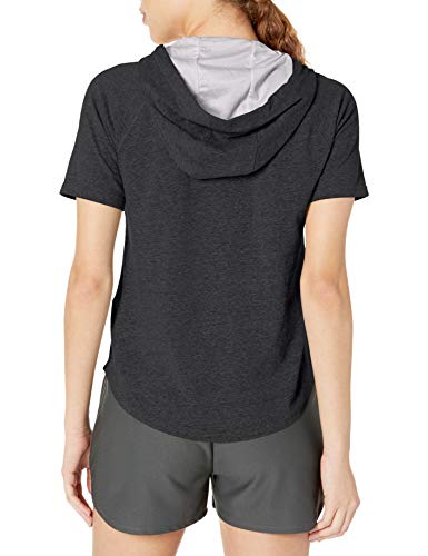 Under Armour Under Armor Sudadera con Capucha de Manga Corta para Mujer, Mujer, Sudadera Deportiva de Manga Corta para Mujer, 1313497, Negro (001)/Blanco, Extra-Small