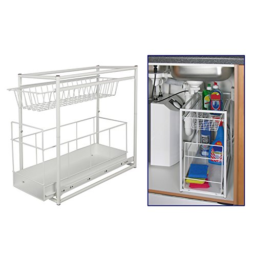 Under Sink Storage Rack Kitchen Unit Bathroom Cupboard Tidy 2 Tier Organiser