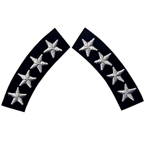 Uniforme de la Marina de Cuatro Estrellas Bordados Decorativos de Hierro de Moda en Parche Cosido, Astilla, Pack de 2