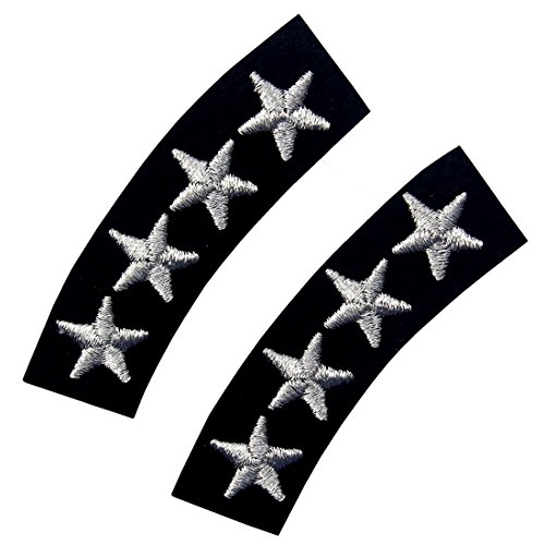 Uniforme de la Marina de Cuatro Estrellas Bordados Decorativos de Hierro de Moda en Parche Cosido, Astilla, Pack de 2