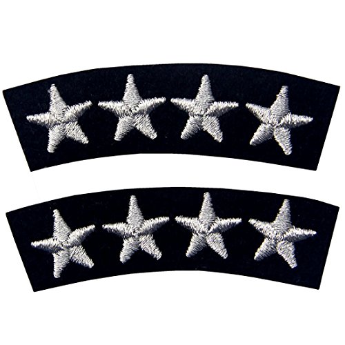 Uniforme de la Marina de Cuatro Estrellas Bordados Decorativos de Hierro de Moda en Parche Cosido, Astilla, Pack de 2