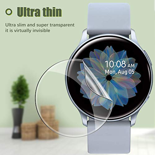 UniqueMe [5Pack] Protector de Pantalla para Samsung Galaxy Watch Active 2 44mm, película Transparente de Burbuja de TPU Huella Digital Disponible Compatible con Samsung Galaxy Watch Active 2 44mm