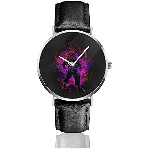 Unisex Business Casual Streetfighter Akuma Fighting Stance Relojes Reloj de Cuero de Cuarzo