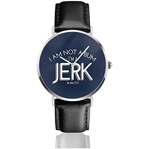 Unisex Business Casual The Jerk Opening Lines Relojes Reloj de Cuero de Cuarzo