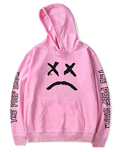 Unisex Sudadera con Capucha 2018 Lil Peep Rapper Harajuku Hip Hop Spring Sudadera con Capucha Hombres Mujeres Estampado Ropa EMO Rap Cool Street Hoodie Sweatshirt Rosa Small