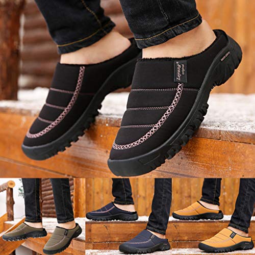 Unisexo Invierno Espesar Zapatillas de Casa Pareja Casual de Gran tamaño, además de Zapatos cálidos de Terciopelo Zapatillas cómodas de algodón