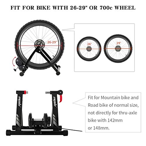 Unisky – Soporte magnético para entrenamiento de bicicleta de interior con 6 niveles de resistencia para bicicleta de montaña y carretera (negro)