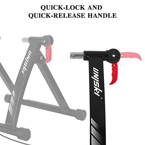 Unisky – Soporte magnético para entrenamiento de bicicleta de interior con 6 niveles de resistencia para bicicleta de montaña y carretera (negro)
