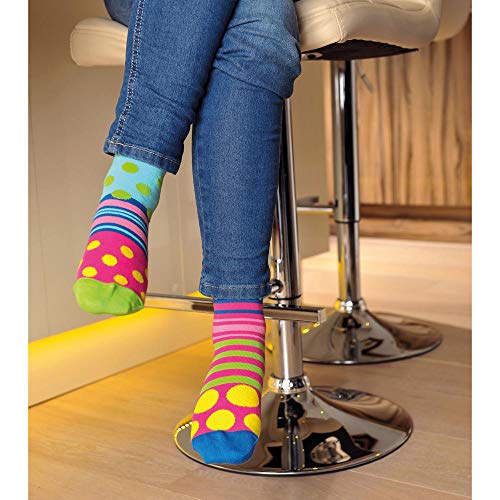 United Oddsocks - Caja De Regalo 6 x Calcetínes Coloridos (Polka Face) Para Mujeres EU 37-42