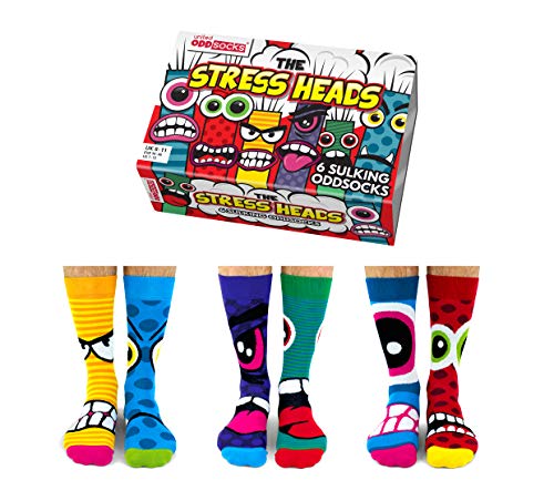 United Oddsocks - Calcetines térmicos para hombres 6 - Modelo: The Stress Heads, colorido, Talla: 39-46