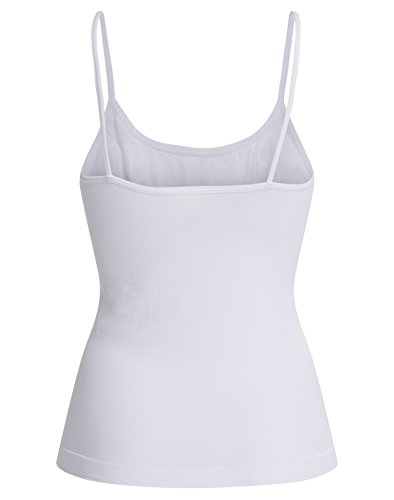 UnsichtBra Camisetas Mujer | Camisetas Tirantes Mujer | Pack de 3 Tops (3 x Blanco, L-XL)
