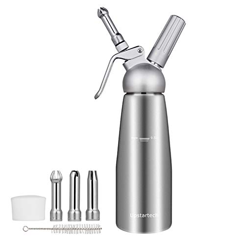 upstartech Sifón de Aluminio dispensador de Crema Batida y Mousse de sifón para Catering para Espumas y Nata 500ml by