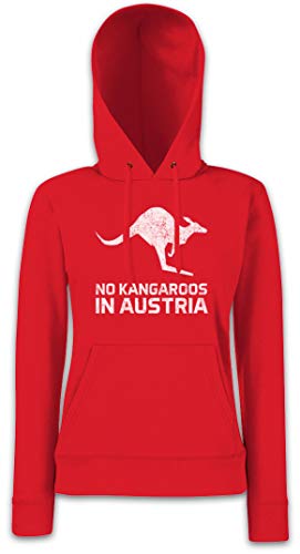 Urban Backwoods No Kangaroos In Austria Hoodie Sudadera con Capucha para Mujer Rojo Talla L