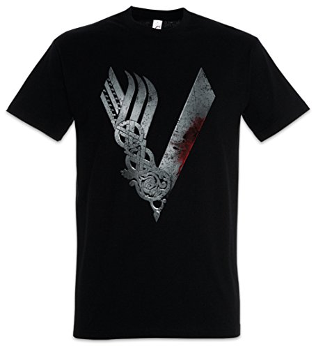 Urban Backwoods Vikings Logo Celtic Camiseta De Hombre T-Shirt Negro Talla L