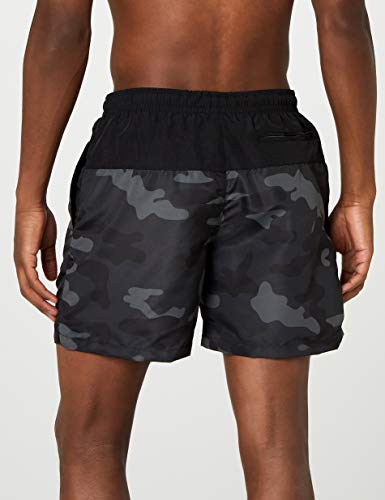 Urban Classics Block Swim Shorts Bañador de natación, Multicolor (Blk/Darkcamo), X-Large para Hombre