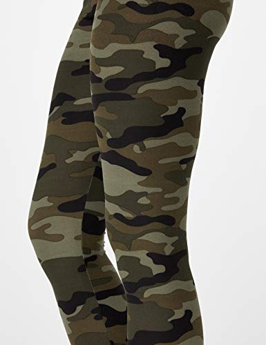 Urban Classics Mujer Leggings Camuflaje, Tanto para Vestir o como para Hacer Deporte, Mallas para Yoga, en Tonos, Talla S, Verde (Wood Camo)