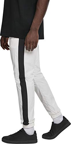 Urban Classics Side Striped Crinkle Track Pants Pantalones, Blanco (Wht/Blk 00224), 52 (Talla del Fabricante: Medium) para Hombre