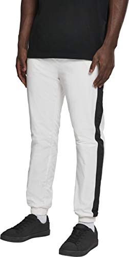Urban Classics Side Striped Crinkle Track Pants Pantalones, Blanco (Wht/Blk 00224), 52 (Talla del Fabricante: Medium) para Hombre