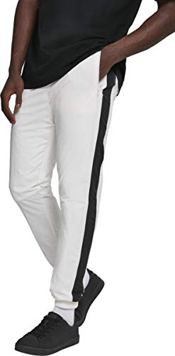 Urban Classics Side Striped Crinkle Track Pants Pantalones, Blanco (Wht/Blk 00224), 52 (Talla del Fabricante: Medium) para Hombre