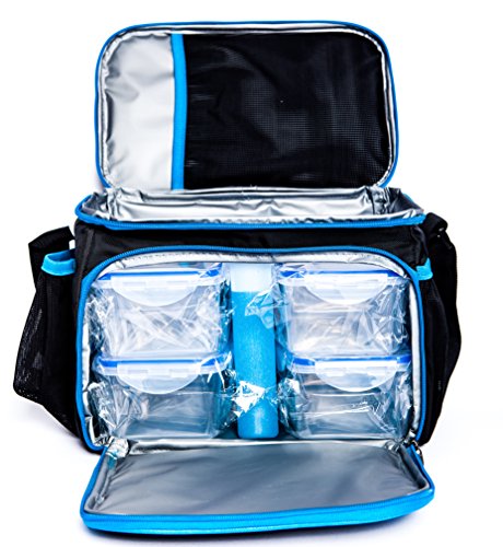 Urban Lifters Meal Prep Bag. Lightweight + High Quality Bag complete with 4 containers + ice pack. Ideal for Meal Management. Insulated food storage, ergonomic shoulder strap. For Athletes on the go.