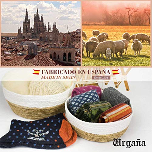 URGAÑA-Calcetin lana para hombre PACK 2 pares. Diseño de rayas. Fabricados artesanalmente en Burgos.