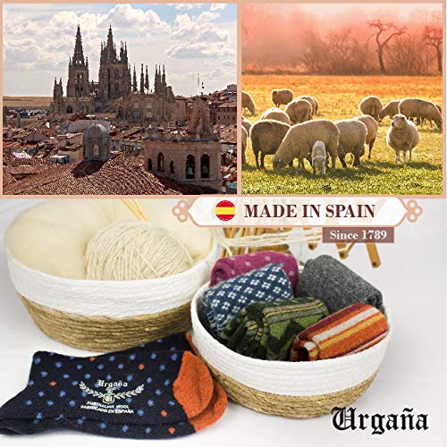 URGAÑA-Calcetin lana para mujer PACK 2 pares. Diseño con greca. Fabricados artesanalmente en Burgos.