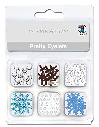 URSUS Pretty Eyelets, Navidad, 76 pieza surtidos en 6 motivos, 2 – 4 mm