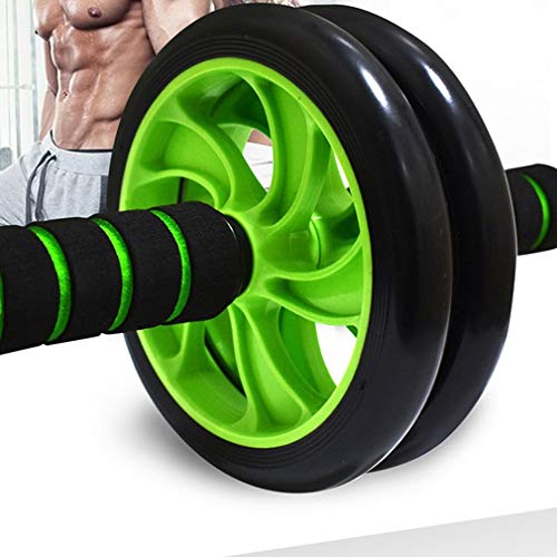 Ushixishiq 2019 Ruedas Doble Actualizado AB Abdominal Rueda de Prensa Rodillos Crossfit Ejercicio de la Gimnasia de Maquinaria en Edificio de Cuerpo de la Aptitud AB Rodillos (Color : Green)