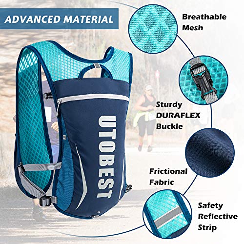 UTOBEST Mochila Hidratacion Trail Running 5L Chaleco Hidratacion Ligeras Hombre Mujer