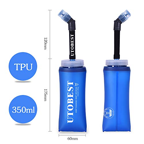 UTOBEST Soft Flask TPU Botella Hidratacion Running Trail Botella de Agua Flexible 600ml