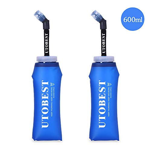 UTOBEST Soft Flask TPU Botella Hidratacion Running Trail Botella de Agua Flexible 600ml