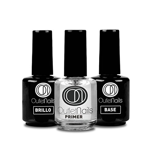 UV Base 15ml + UV Brillo 15ml + Primer sin Acido 15ml ideal para Esmaltes Permanentes / Semi Permanente