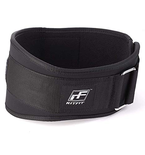 Vacaciones Venta - ritfit Levantamiento de Peso cinturón - Ideal para Sentadillas, Crossfit, estocadas, Peso Muerto, Propulsores - 6 Inch Negro