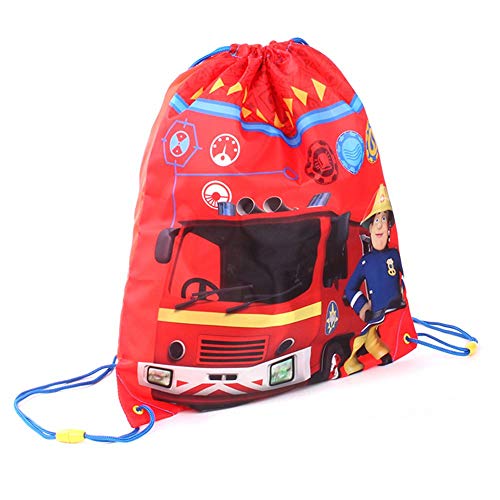 Vadobag Bolsa de Deporte Rojo | 42 x 35 cm | Sam El Bombero | Bolsa de Gimnasio Escuela