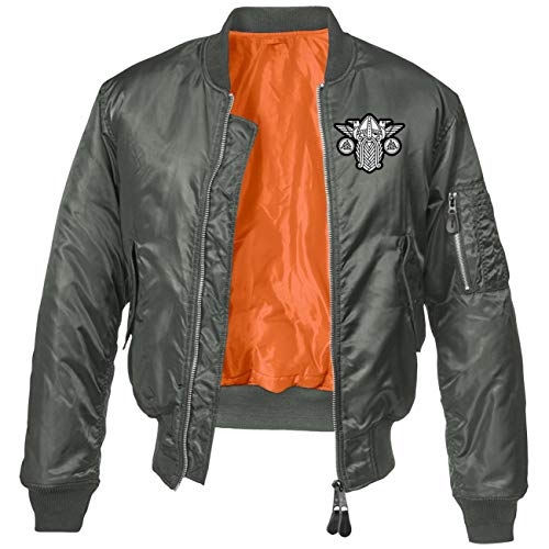 VALKNUT Wodan Göttervater - Chaqueta bomber para hombre gris XXXL