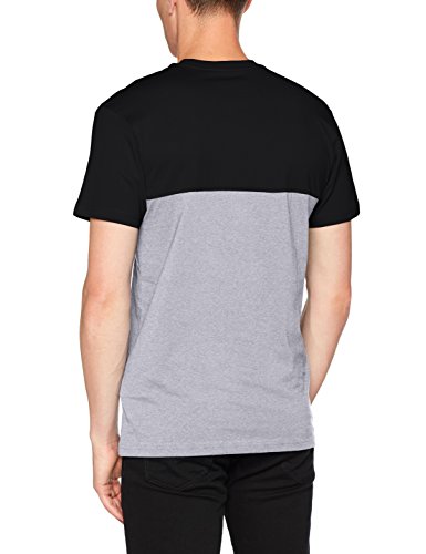 Vans Colorblock tee - Camiseta para Hombre , Negro (Black/athletic Heather), Large