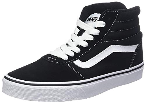 Vans Ward Hi Hombre, Zapatillas Altas, Negro ((Suede/Canvas) Black/White C4R), 41 EU