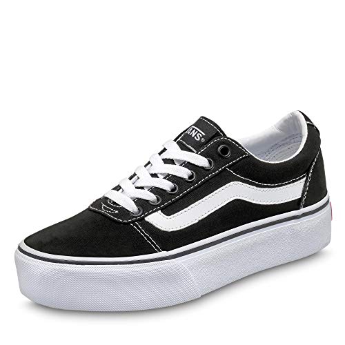 Vans Ward Platform Canvas Zapatillas Mujer, Negro (Canvas) Black/White 187), 42 EU (8 UK)