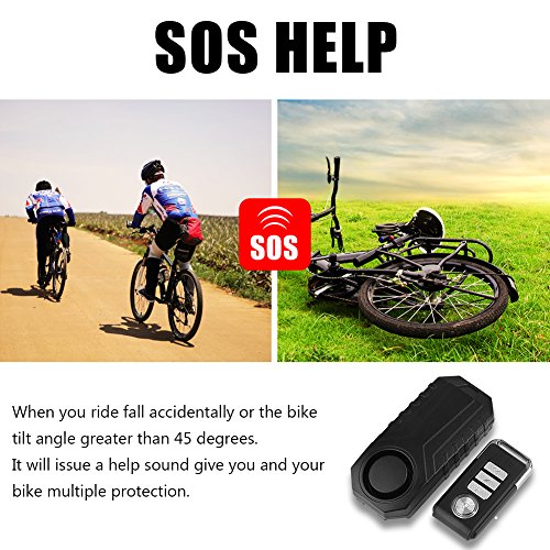 Vbestlife Alarma de Control Remoto Inalámbrico Candado de Bicicleta Alarma Cerradura de Seguridad Vehículo de Moto Sirena de Bloqueo Antirrobo Alarma