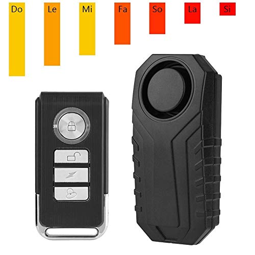 Vbestlife Alarma de Control Remoto Inalámbrico Candado de Bicicleta Alarma Cerradura de Seguridad Vehículo de Moto Sirena de Bloqueo Antirrobo Alarma